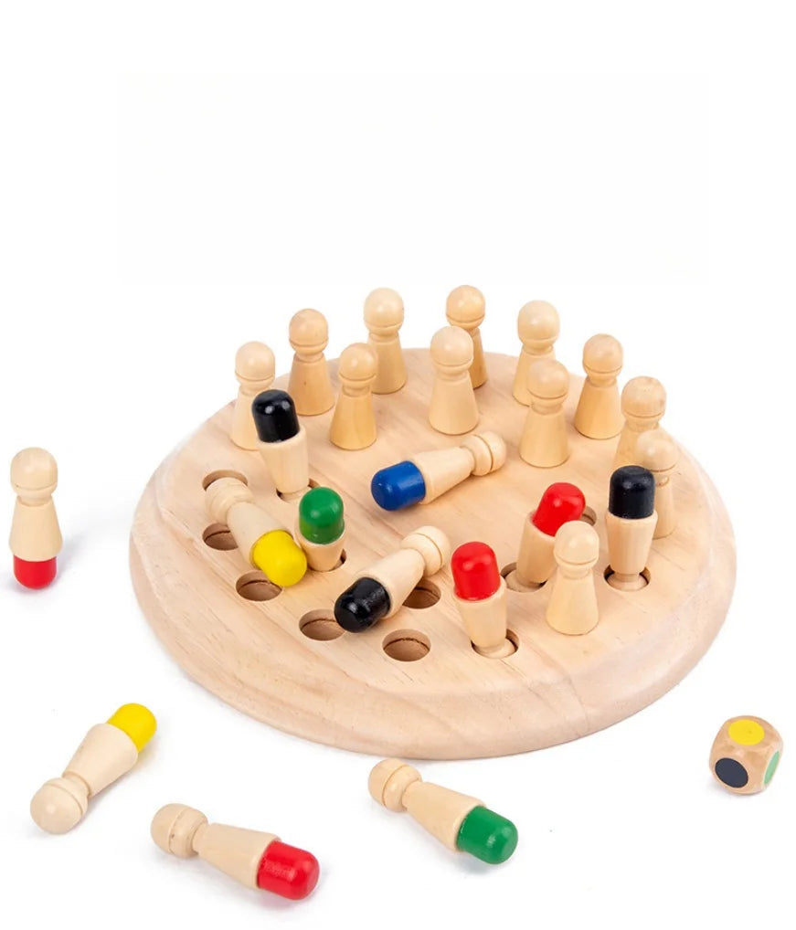 Wooden Puzzle Toys Montessori Educational Learning Color Sensory BeBe Memory Match Stick Chess Party Game Children Kids