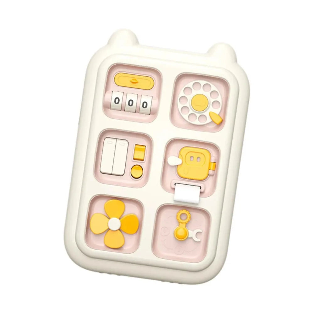 Plastic 6 in 1 Busy Board Interactive Puzzle Toy Multifunction Fidget Toys Learning DIY Sensory Early Education Toys