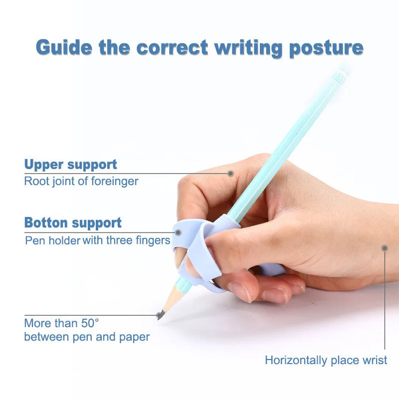 Children's Pencil Grips for Kids Handwriting Training Posture Correction Pen Holder Soft Silicone Beginner Homeschool Supplies