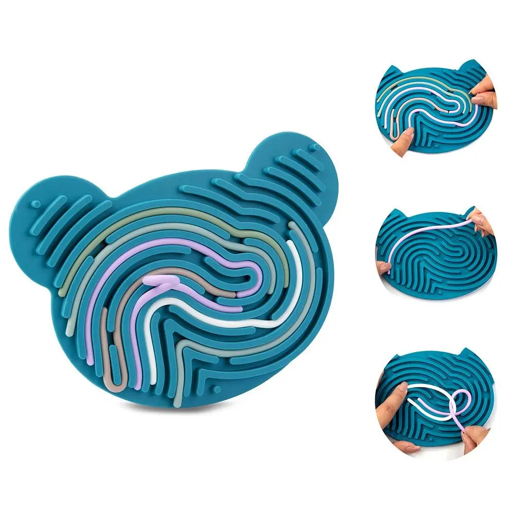 Double Sided Sensory Activity Board Fun Play Anxiety Relief Silicone Fidget Toy Fine Motor Skills Busy Board ADHD & Autism