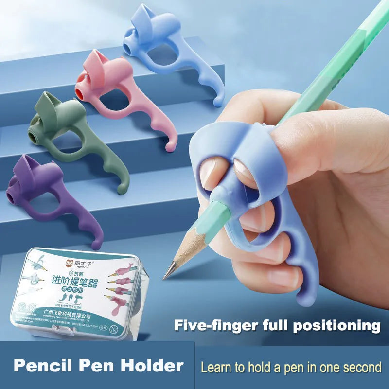 Children's Pencil Grips for Kids Handwriting Training Posture Correction Pen Holder Soft Silicone Beginner Homeschool Supplies