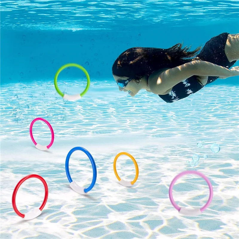 B05C-8PCS Dive Rings Pool Toys, Colorful Pool Rings For Kids, Underwater Training, Swimming Pool Dive Ring For Kids Easy To
