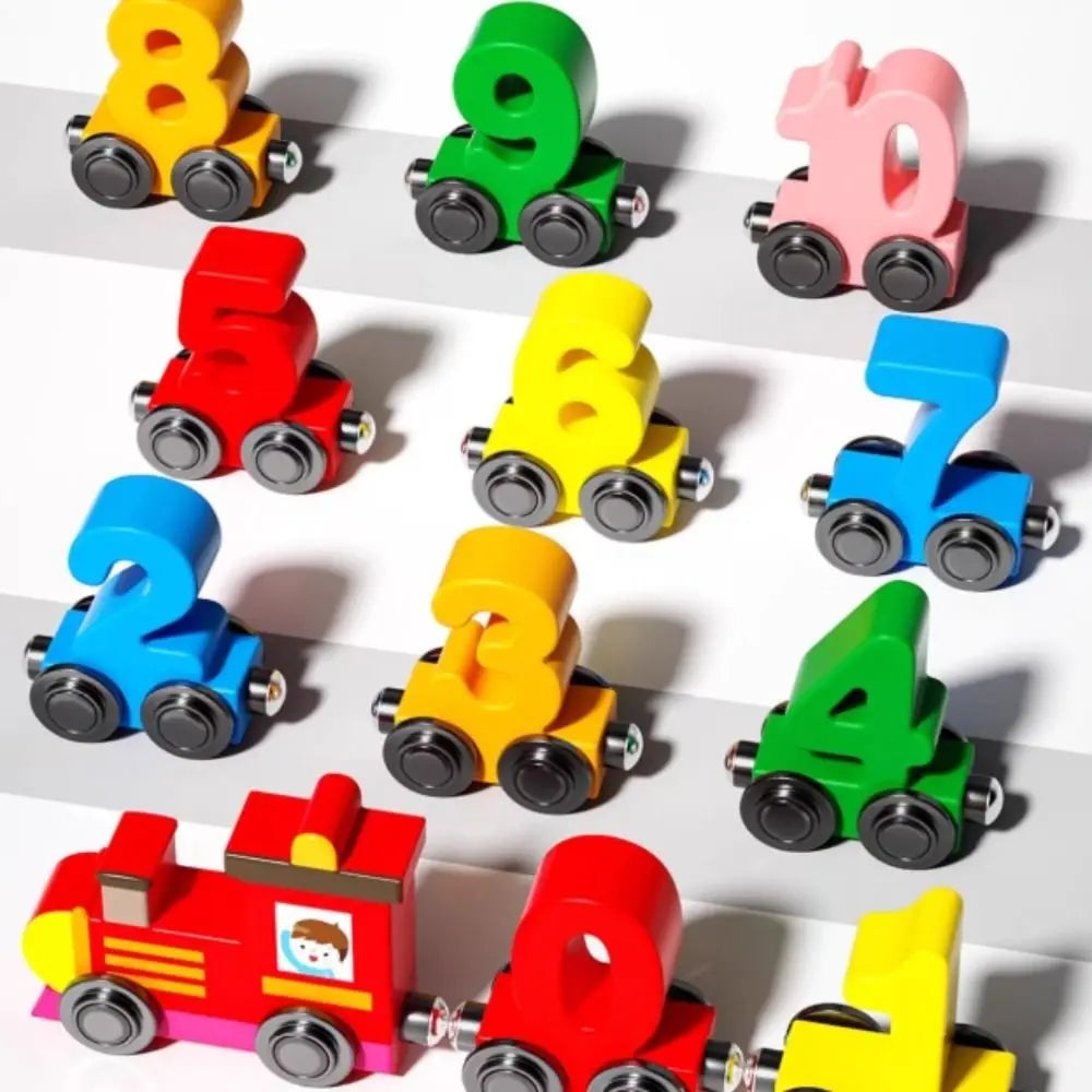 Magnetic Number Train Toys Montessori Wooden Toy Little Number Train Model Colorful Learning Car Children's Educational Toys