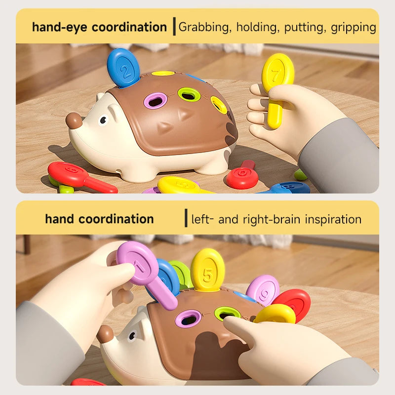 Montessori Hedgehog Biomimetic Toys Baby Hand-eye Coordination Fine Motor Training Develop Concentration Early Education Toys