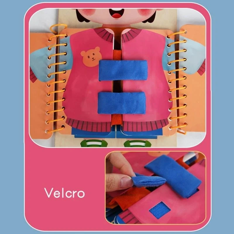 652F Colorful Basic Life Skills Dress Up Toy Dressing Game Toy for Kids Educational Fine Motor Skills Toy Child Play Toy