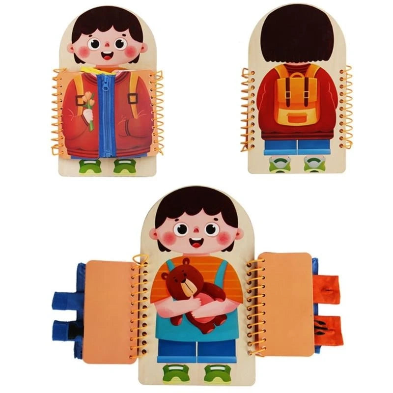 652F Colorful Basic Life Skills Dress Up Toy Dressing Game Toy for Kids Educational Fine Motor Skills Toy Child Play Toy