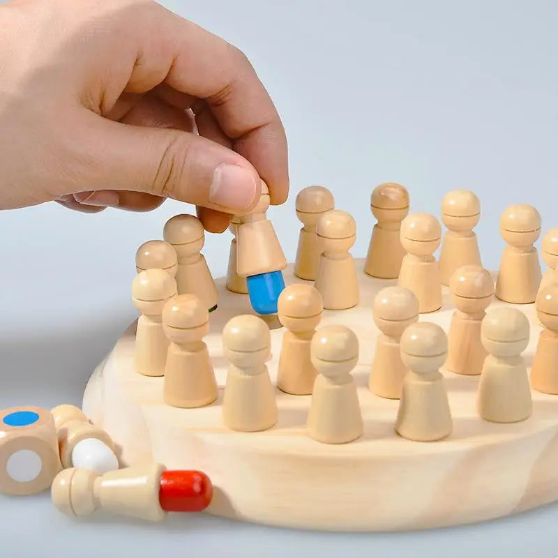 Wooden Puzzle Toys Montessori Educational Learning Color Sensory BeBe Memory Match Stick Chess Party Game Children Kids