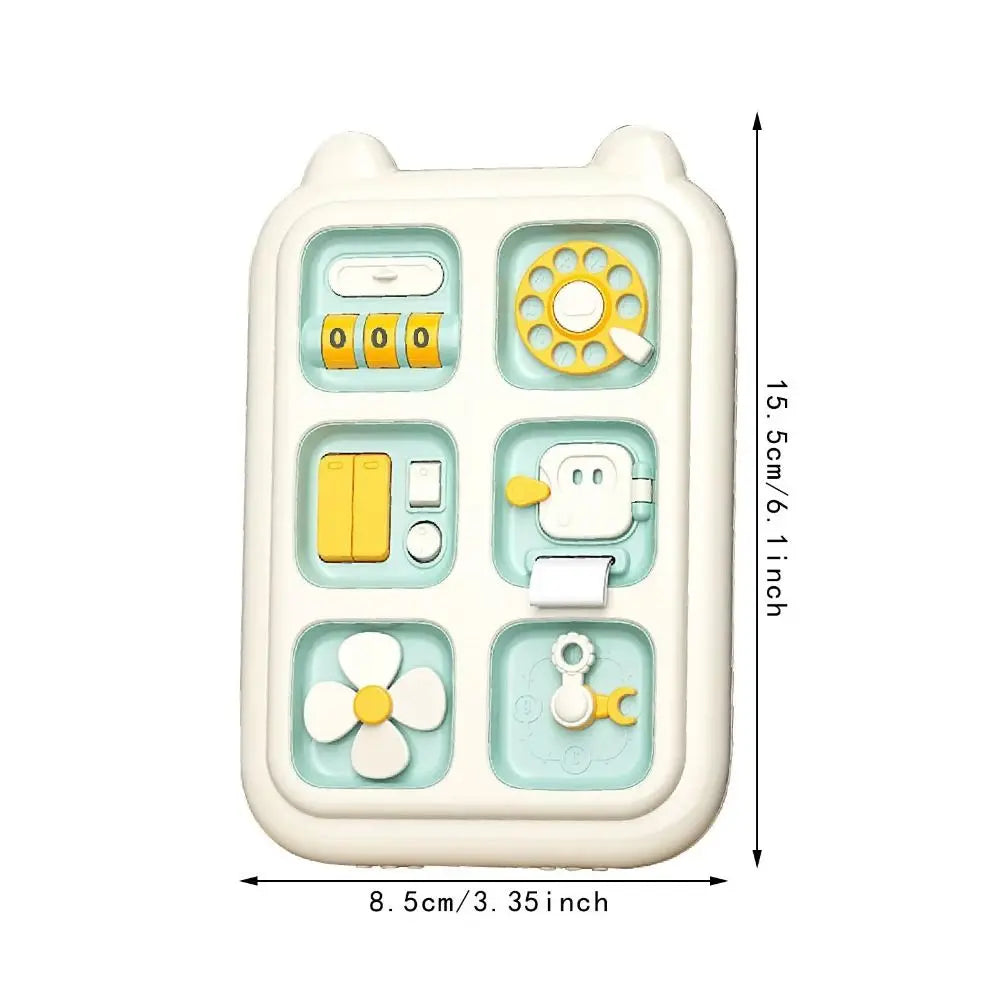 Plastic 6 in 1 Busy Board Interactive Puzzle Toy Multifunction Fidget Toys Learning DIY Sensory Early Education Toys