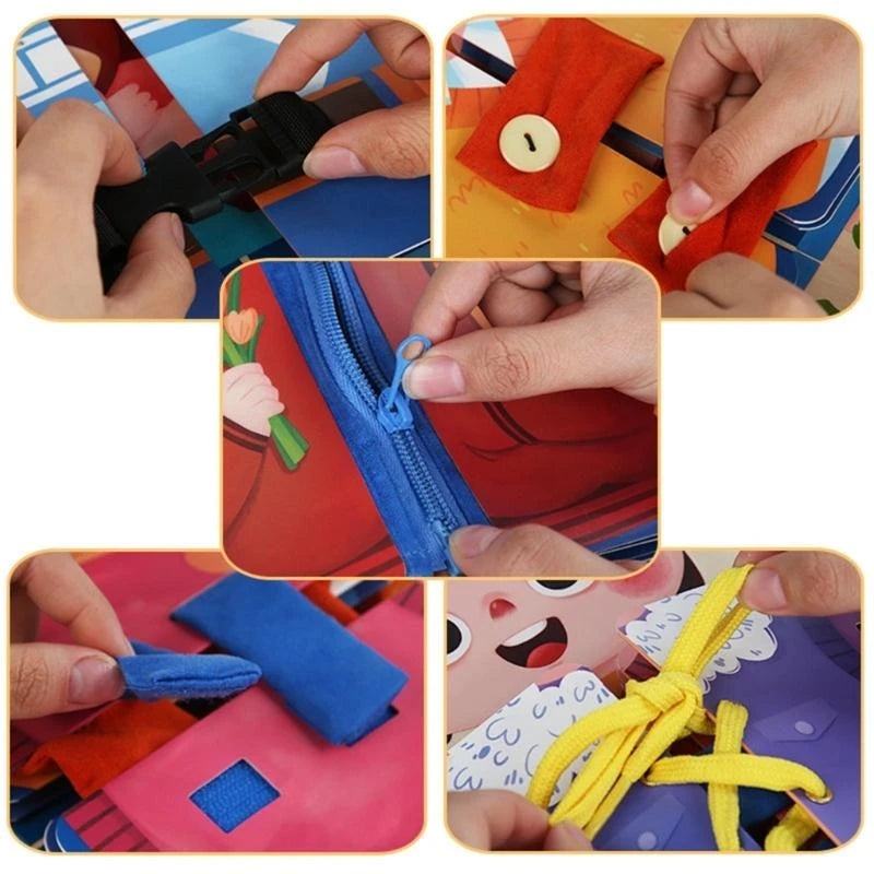652F Colorful Basic Life Skills Dress Up Toy Dressing Game Toy for Kids Educational Fine Motor Skills Toy Child Play Toy