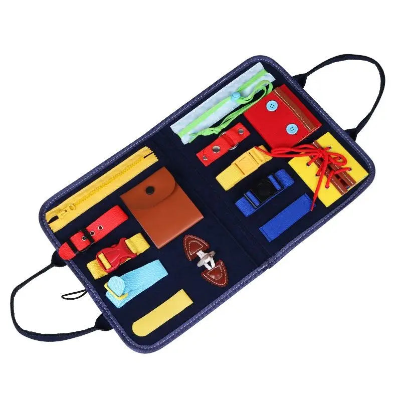 Montessori Busy Board Learning Dressing Self-care Ability Enlightenment Toys Early Education Fine Motor Life Teaching Portable