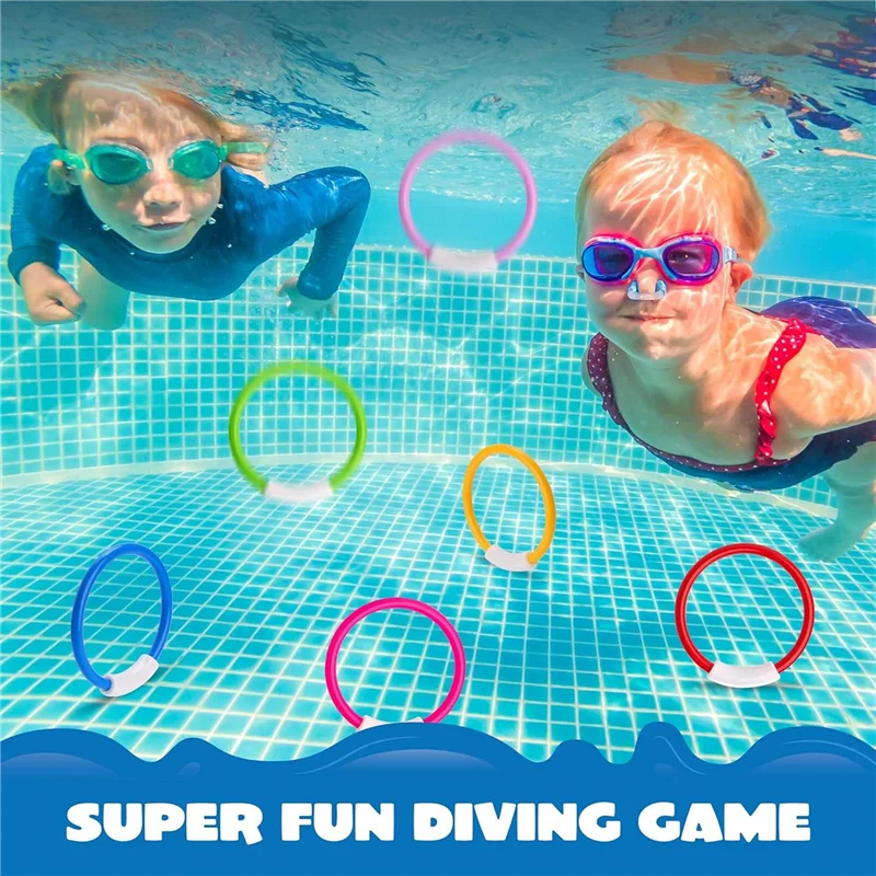 B05C-8PCS Dive Rings Pool Toys, Colorful Pool Rings For Kids, Underwater Training, Swimming Pool Dive Ring For Kids Easy To
