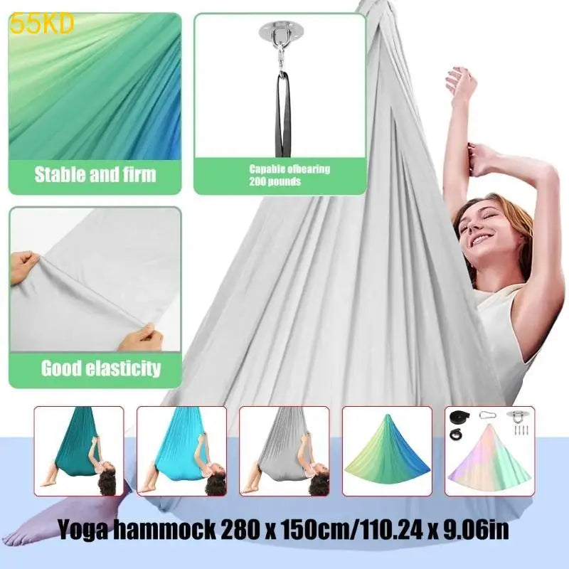 55KD Double Layers Comfortable Cuddle Swings Kids Sensory Swings with Accessories Home Room Yoga Swings Hammocks Enduring