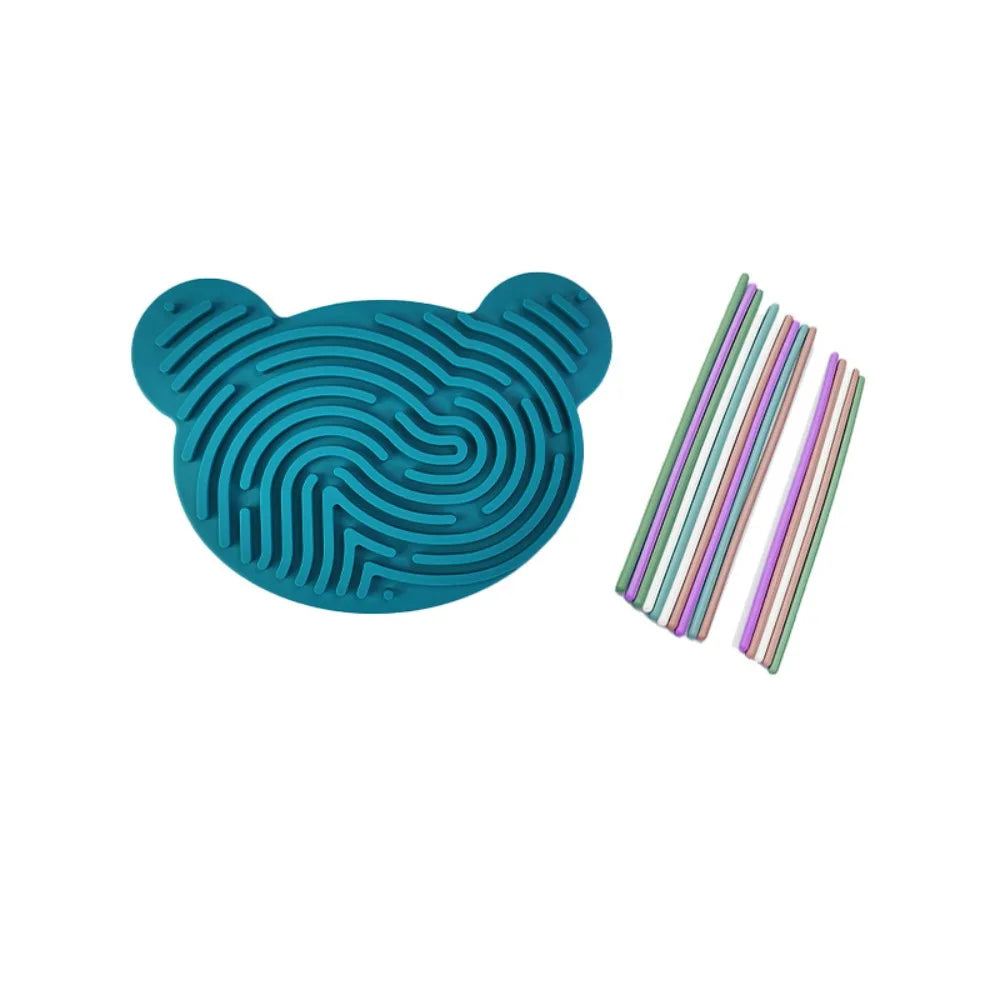 Double Sided Sensory Activity Board Fun Play Anxiety Relief Silicone Fidget Toy Fine Motor Skills Busy Board ADHD & Autism