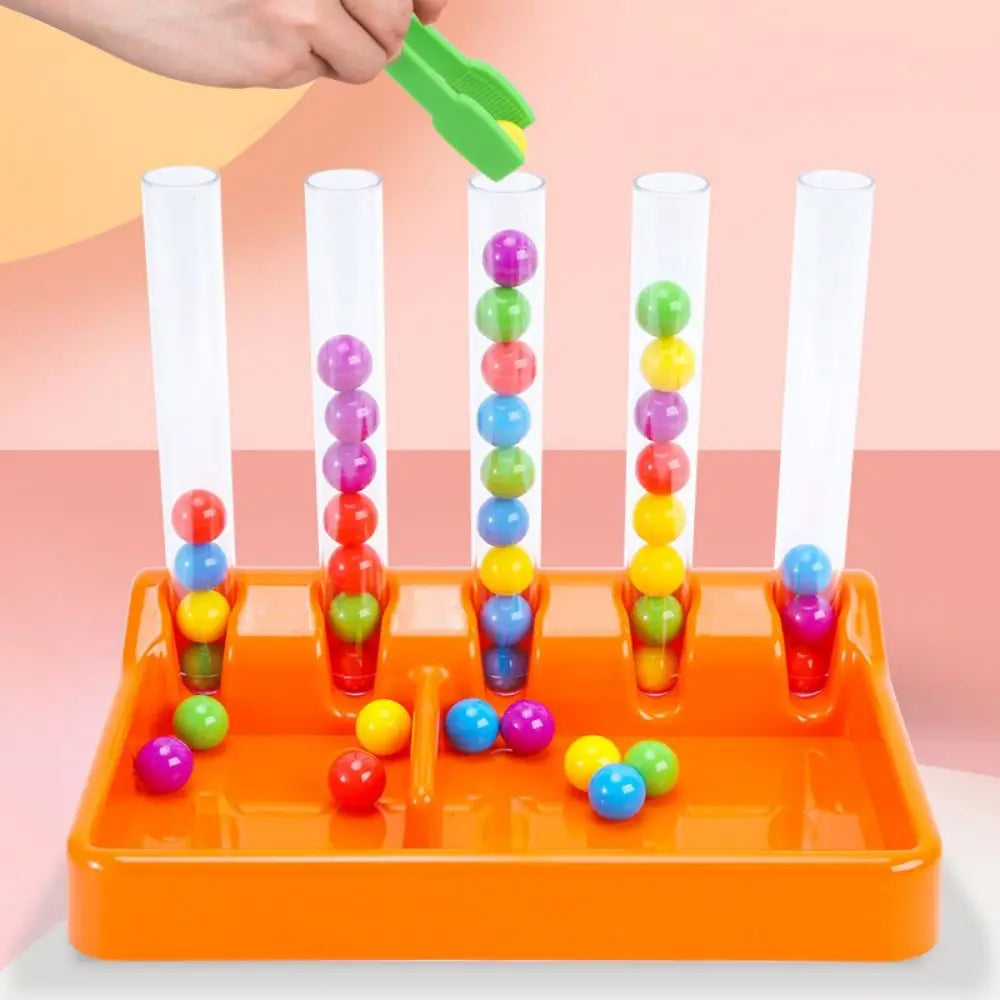 Color Classification Rainbow Beads Clip Toy Educational Game Learning Puzzle Board Game Sensory Hand Eye Coordination