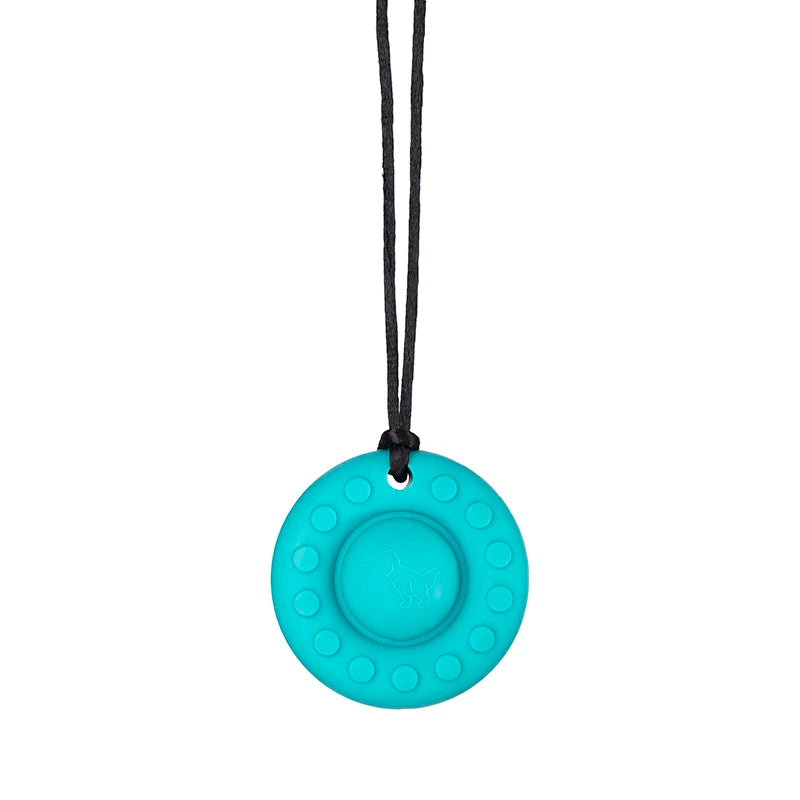 Silicone Teether Round Textured Chews for Baby Nursing Teething Toy Chewelry Sensory Chew Necklace Fidget Anxiety Autism