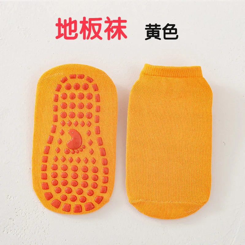 Children's Trampoline Socks Parenting Early Learning Floor Socks Indoor Anti-slip Silicone Sockliner Toddler Grey