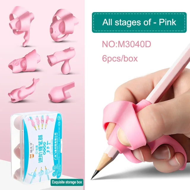 Children's Pencil Grips for Kids Handwriting Training Posture Correction Pen Holder Soft Silicone Beginner Homeschool Supplies