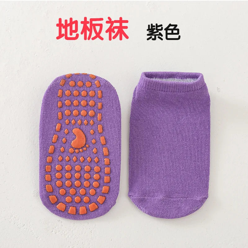 Children's Trampoline Socks Parenting Early Learning Floor Socks Indoor Anti-slip Silicone Sockliner Toddler Grey