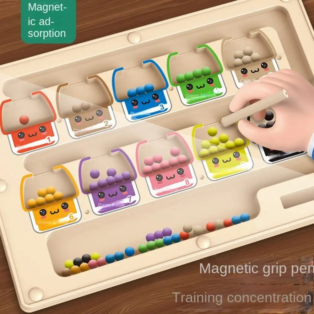 Wood Wooden Positioning Game Magnetic 2 in 1 Kid’s Concentration Training Toys Educational Montessori
