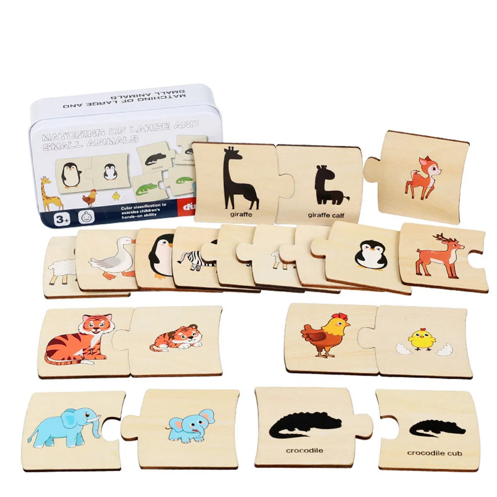 Wooden Number Matching Puzzle Toys Montessori Early Education Digital Pattern Thicken Blocks Game for Baby Festival Gift Toy