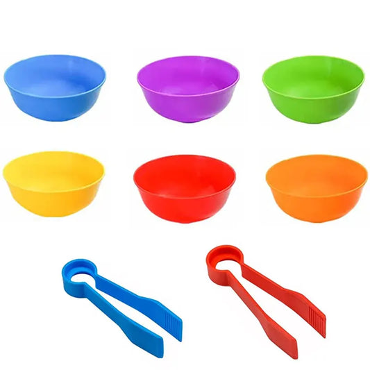 Counting Bears Matching Games Color Sorting Bowls Tweezers Preschool Learning Education Montessori Gift Toys for Kids Girls Boys