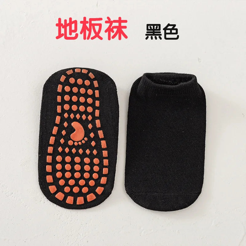 Children's Trampoline Socks Parenting Early Learning Floor Socks Indoor Anti-slip Silicone Sockliner Toddler Grey