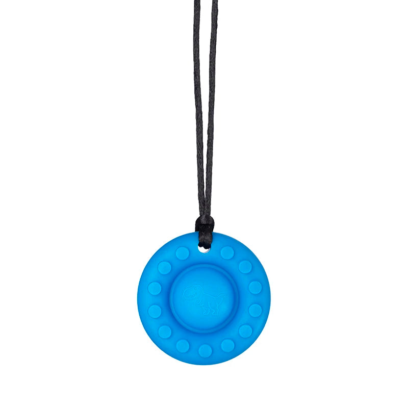 Silicone Teether Round Textured Chews for Baby Nursing Teething Toy Chewelry Sensory Chew Necklace Fidget Anxiety Autism