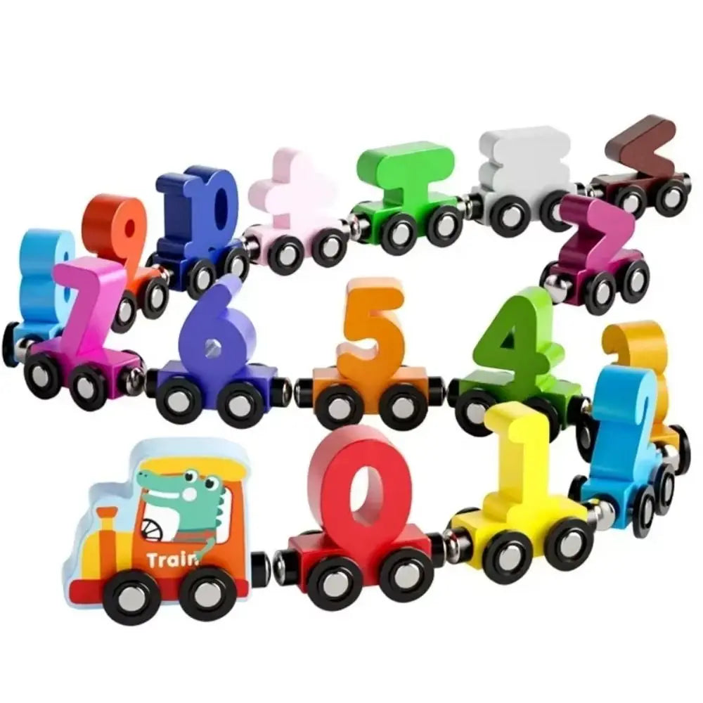 Magnetic Number Train Toys Montessori Wooden Toy Little Number Train Model Colorful Learning Car Children's Educational Toys