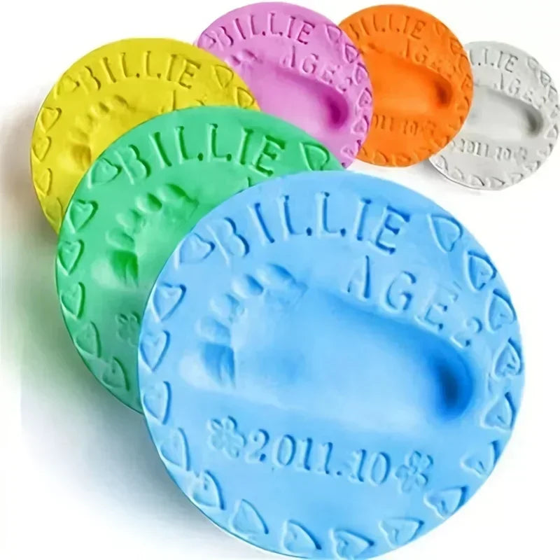 Baby Footprint Clay Infant Air Drying Soft Clay 3D Fingerprint Imprint Paw Kits Parent-child Inkpad DIY Toy Kid Souvenirs