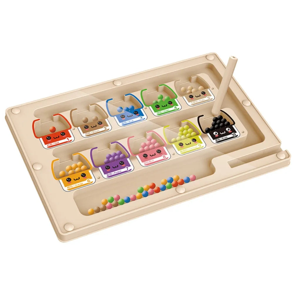 Wood Wooden Positioning Game Magnetic 2 in 1 Kid’s Concentration Training Toys Educational Montessori