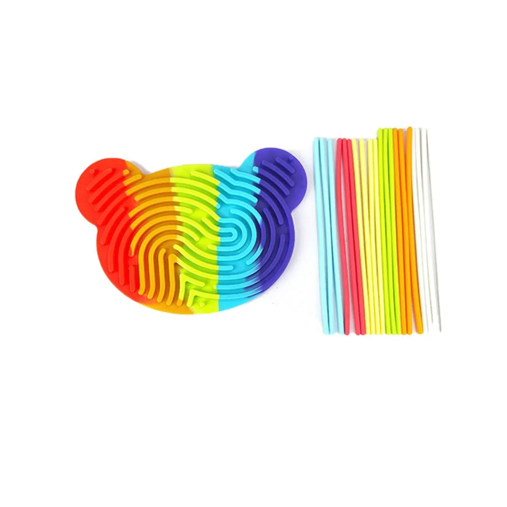 Double Sided Sensory Activity Board Fun Play Anxiety Relief Silicone Fidget Toy Fine Motor Skills Busy Board ADHD & Autism