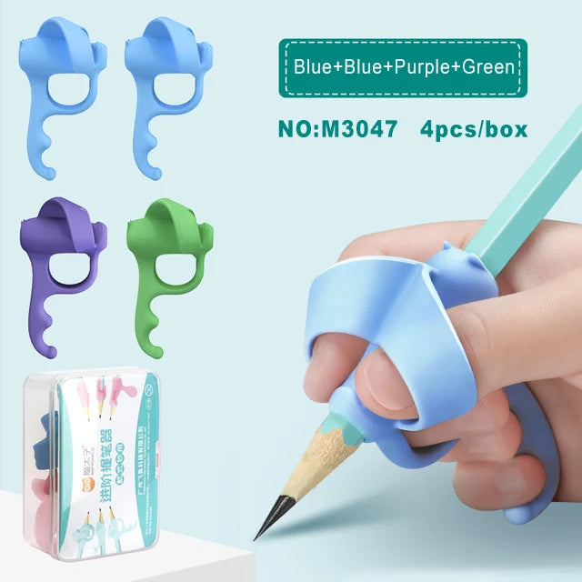 Children's Pencil Grips for Kids Handwriting Training Posture Correction Pen Holder Soft Silicone Beginner Homeschool Supplies