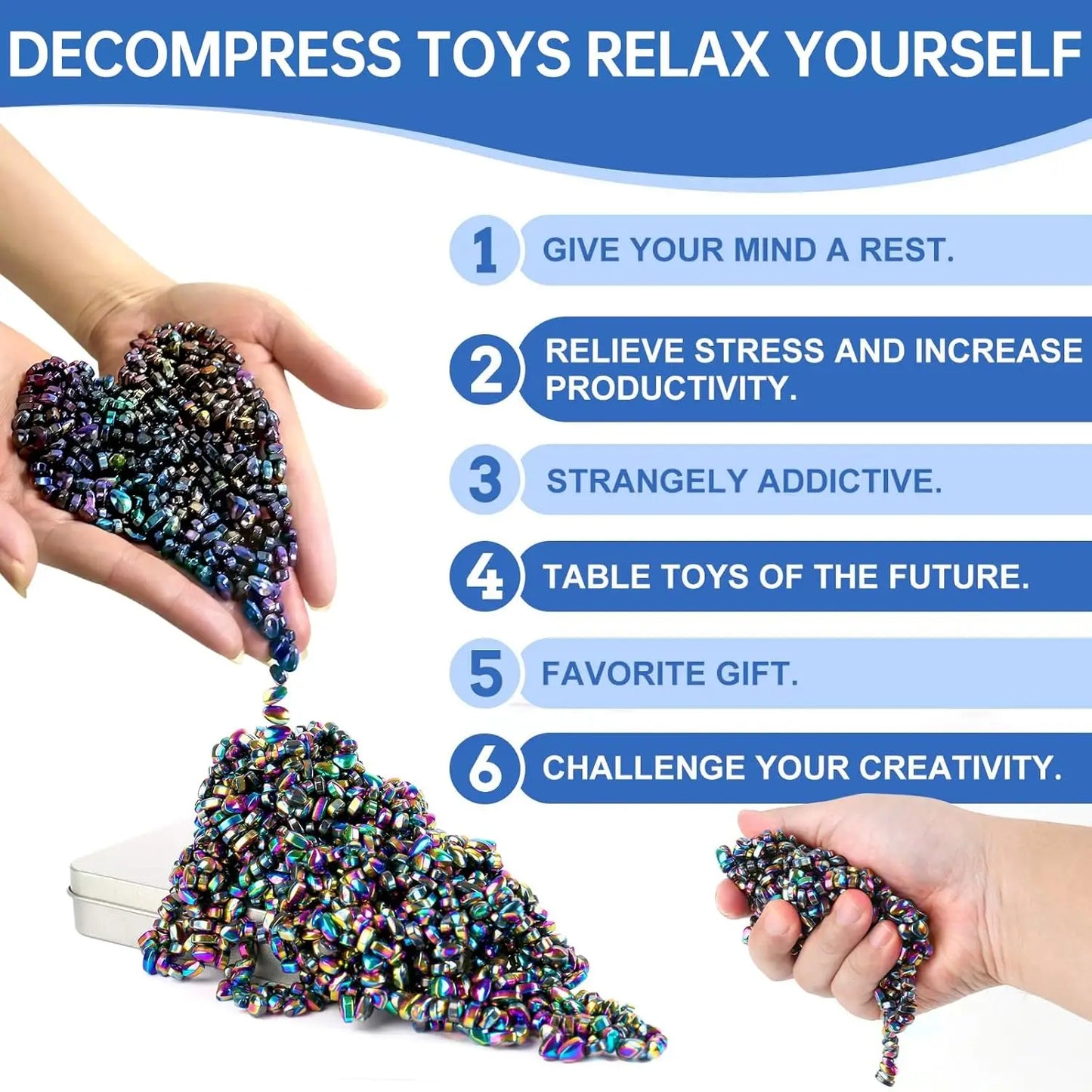 Magnet Stress Toys,Weak Magnetic Fidget Ferrite Putty Anxiety Anti Stress Relief Toys for Adults ADHD Autism EDC Fidgeting Toys