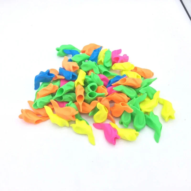 20pcs New Cute Silicone Fish Pencil case Children Student Writing Brace Pen Sleeve Stationery