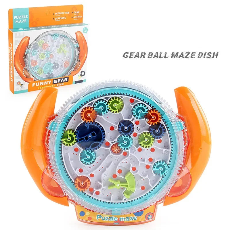 [Funny] Balanced Gear 3D Maze Ball Crossing Game Machine Focused puzzle creative toy kid's Educational Toys baby birthday gift