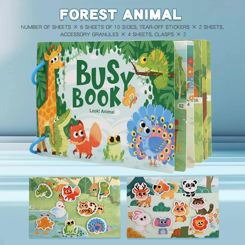 Montessori Baby Busy book My First Quiet Book Paste Early Learning Education Children Toy Matching Puzzles Game For Baby Gift