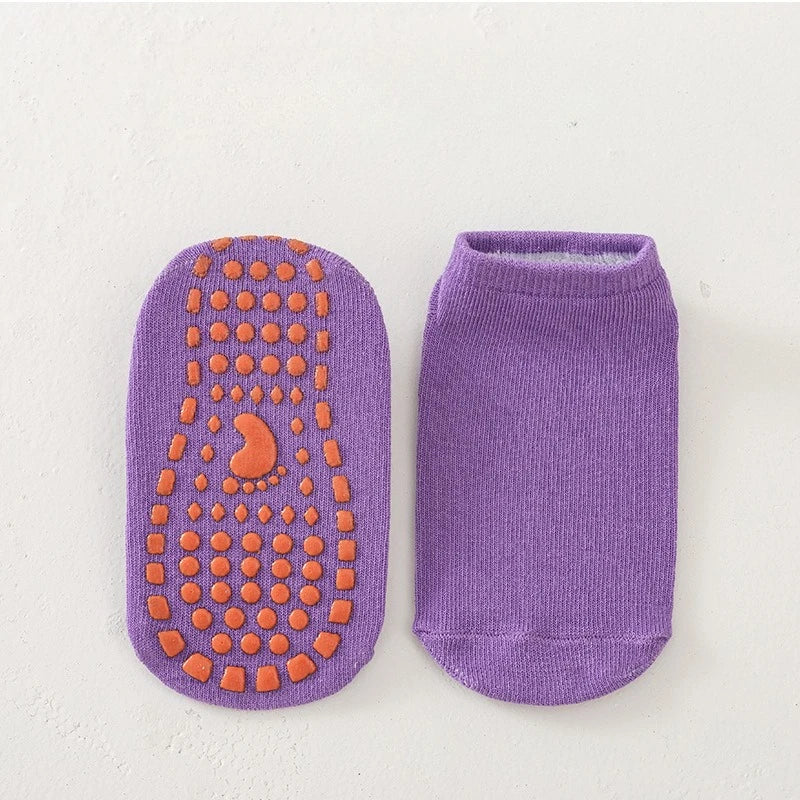 Children's Trampoline Socks Parenting Early Learning Floor Socks Indoor Anti-slip Silicone Sockliner Toddler Grey