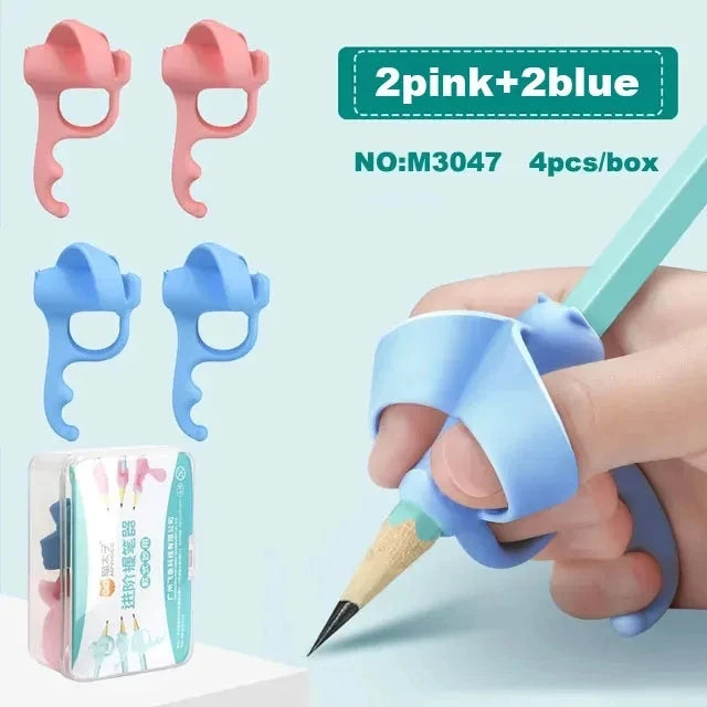 Children's Pencil Grips for Kids Handwriting Training Posture Correction Pen Holder Soft Silicone Beginner Homeschool Supplies
