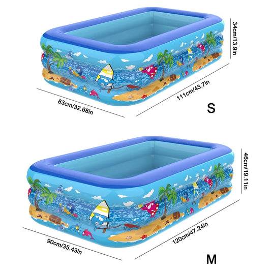 Inflatable Kids Swimming Pool PVC Framed Swimming Pool Cartoon Pattern Thickening Swimming Pool for Summer Outdoor Indoor