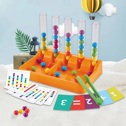 Color Classification Rainbow Beads Clip Toy Educational Game Learning Puzzle Board Game Sensory Hand Eye Coordination