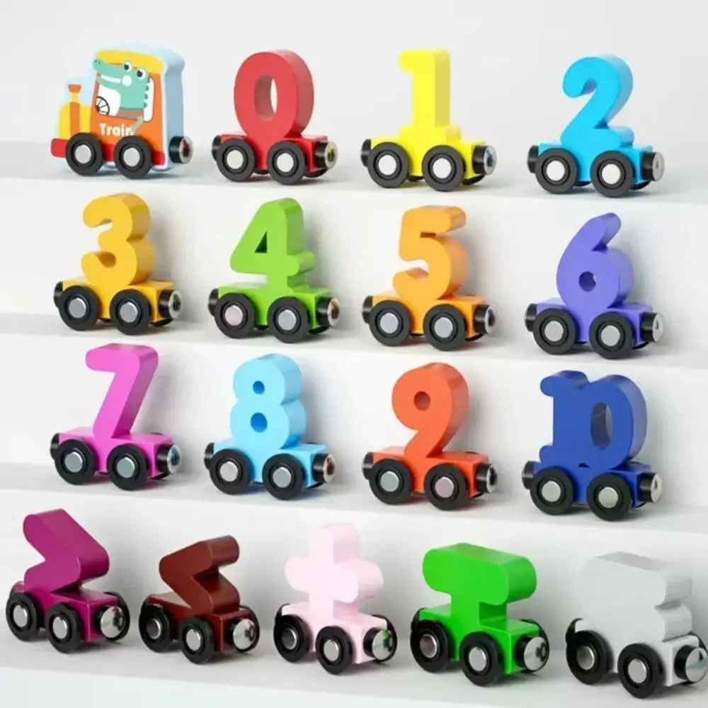 Magnetic Number Train Toys Montessori Wooden Toy Little Number Train Model Colorful Learning Car Children's Educational Toys