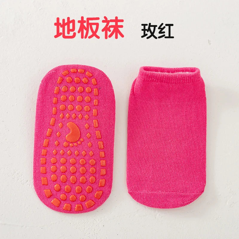 Children's Trampoline Socks Parenting Early Learning Floor Socks Indoor Anti-slip Silicone Sockliner Toddler Grey