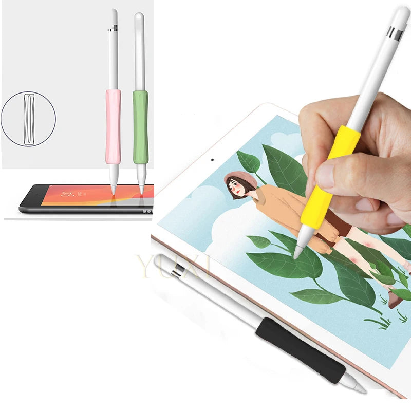 Stylus Cover Silicone For Apple Pencil 1 2 Touch Screen Pen Grip Case Shockproof Anti-Scratch Non-Slip Protective Sleeve Pencil