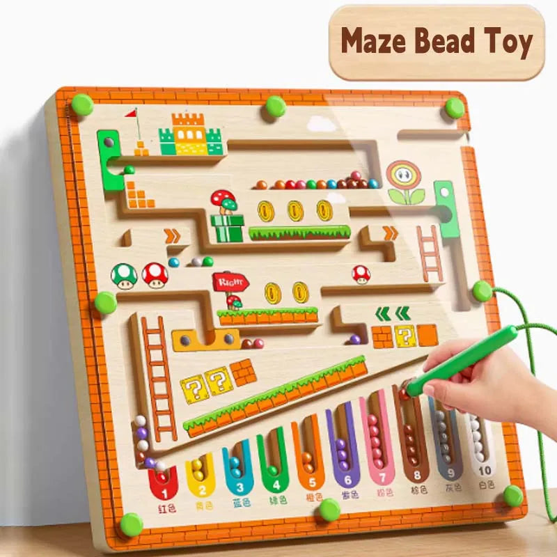 Magnetic Maze Ball Toy Focus Logic Training Game For 3-4 Year Olds Early Learning Educational Puzzle For Toddler Concentration