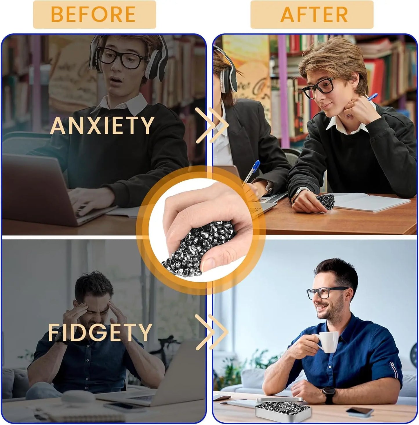 Magnet Stress Toys,Weak Magnetic Fidget Ferrite Putty Anxiety Anti Stress Relief Toys for Adults ADHD Autism EDC Fidgeting Toys