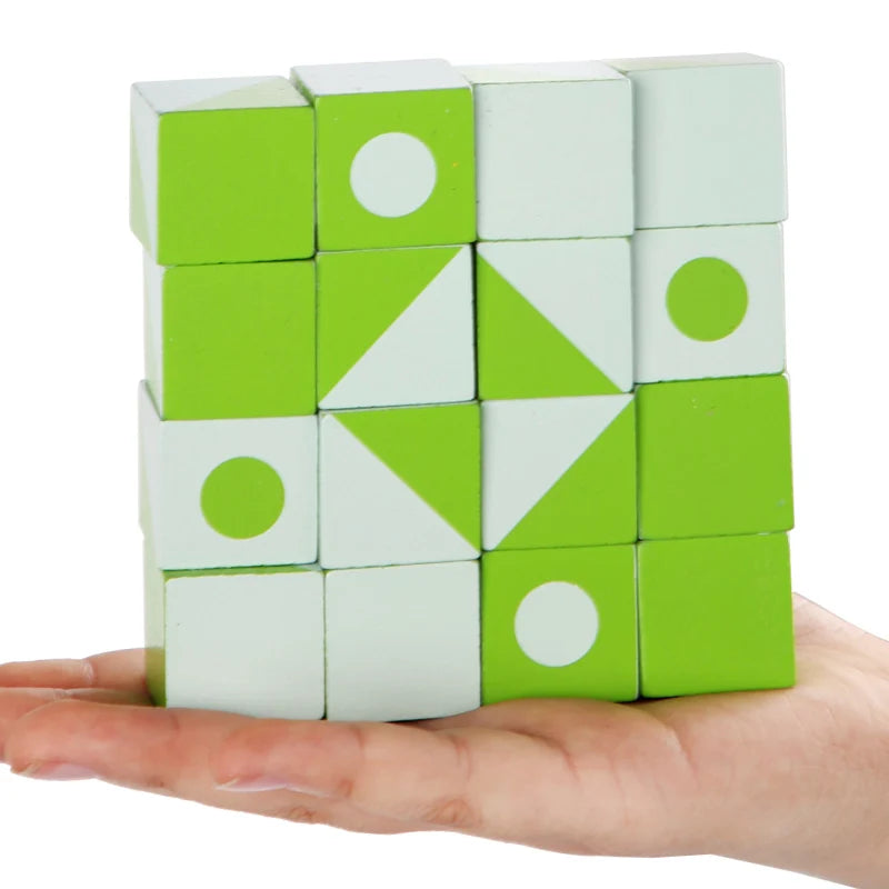 Wooden 3D Puzzles Game Geometric Shape Logic Thinking Educational Toy for Kids Early Learning Intellectual Children's Gifts