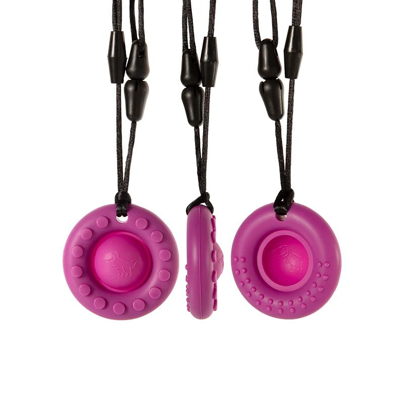 Silicone Teether Round Textured Chews for Baby Nursing Teething Toy Chewelry Sensory Chew Necklace Fidget Anxiety Autism