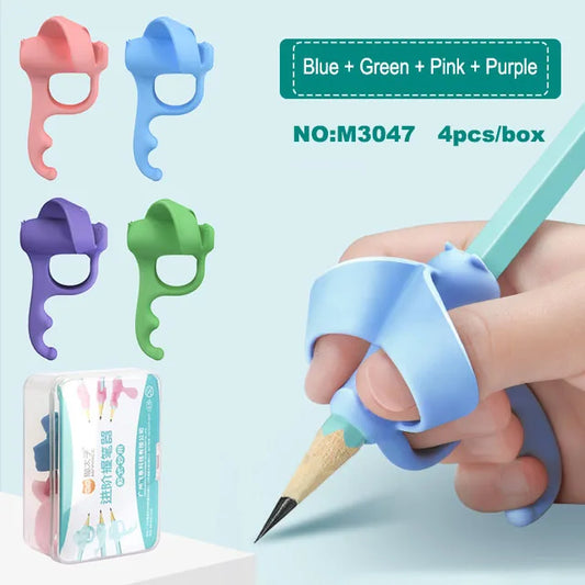 Children's Pencil Grips for Kids Handwriting Training Posture Correction Pen Holder Soft Silicone Beginner Homeschool Supplies