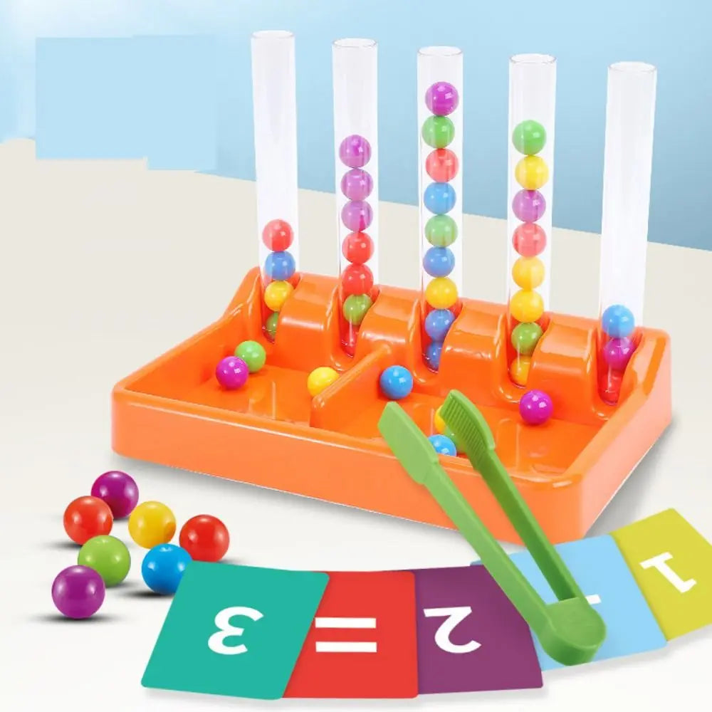 Color Classification Rainbow Beads Clip Toy Educational Game Learning Puzzle Board Game Sensory Hand Eye Coordination
