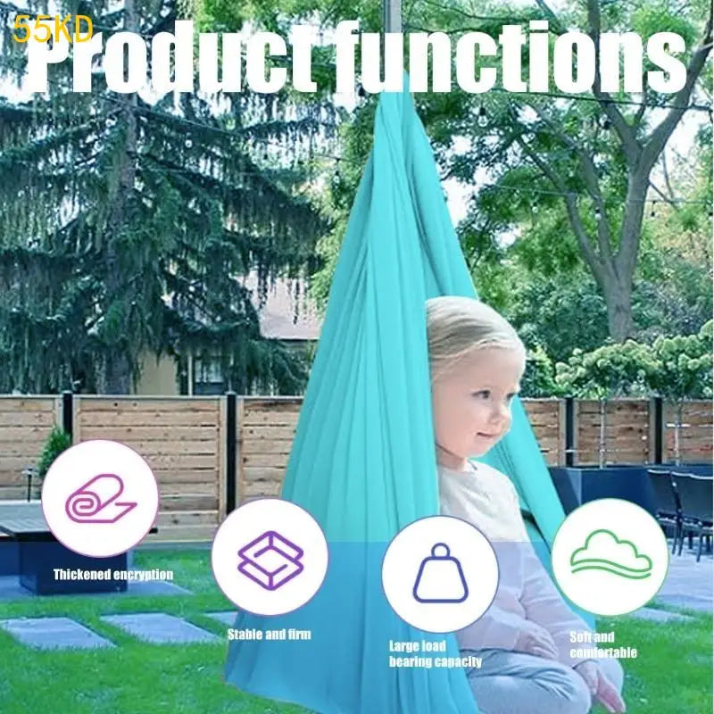 55KD Double Layers Comfortable Cuddle Swings Kids Sensory Swings with Accessories Home Room Yoga Swings Hammocks Enduring